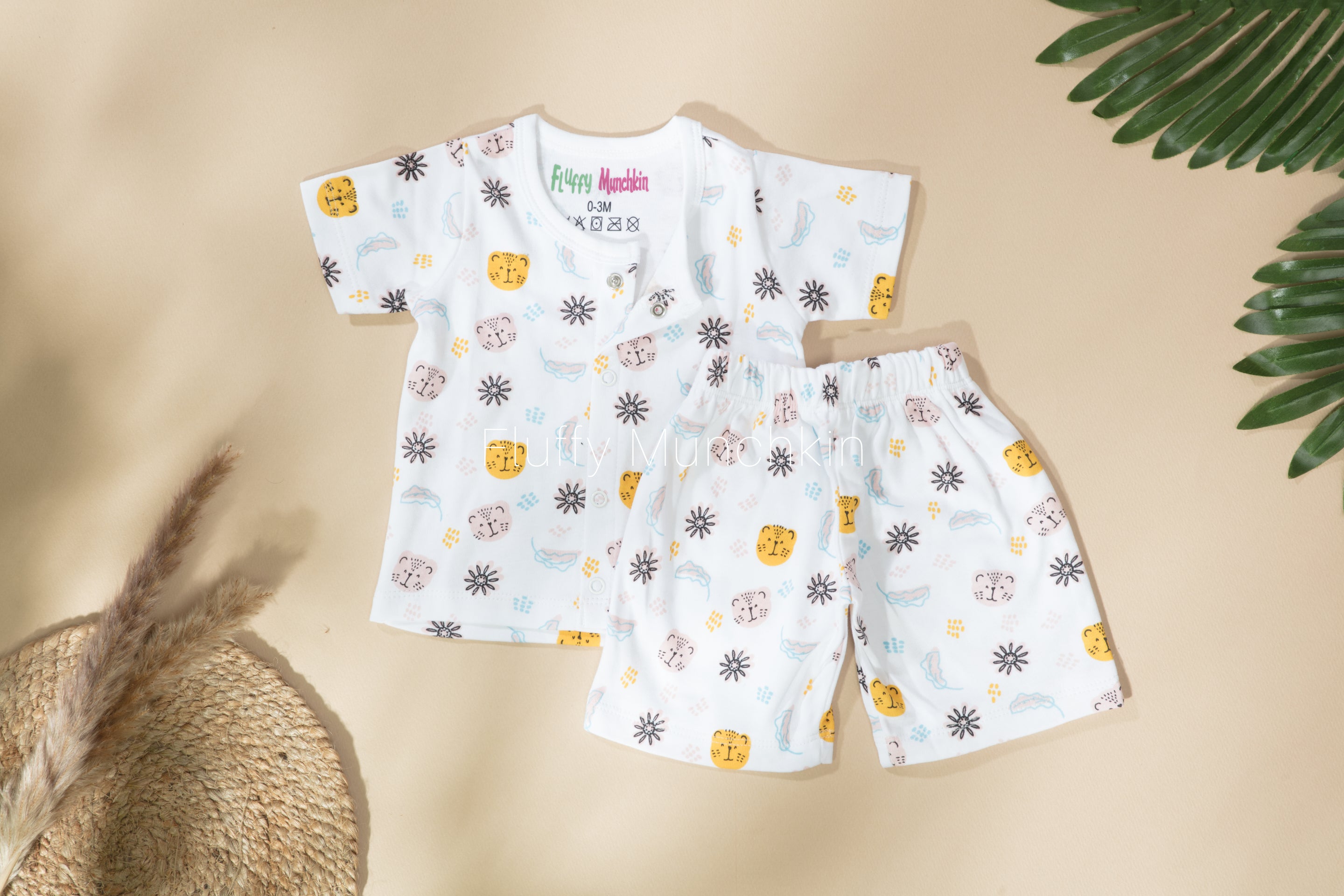 Organic Knitted Shorts Set – Tiger Print