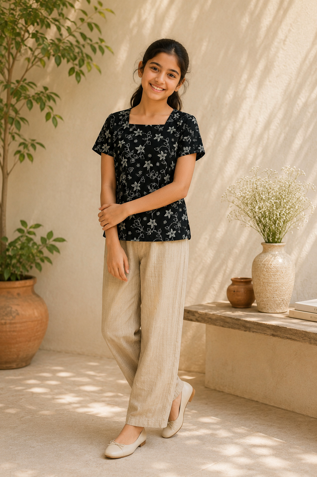 Midnight Bloom Muslin Co-ord Set