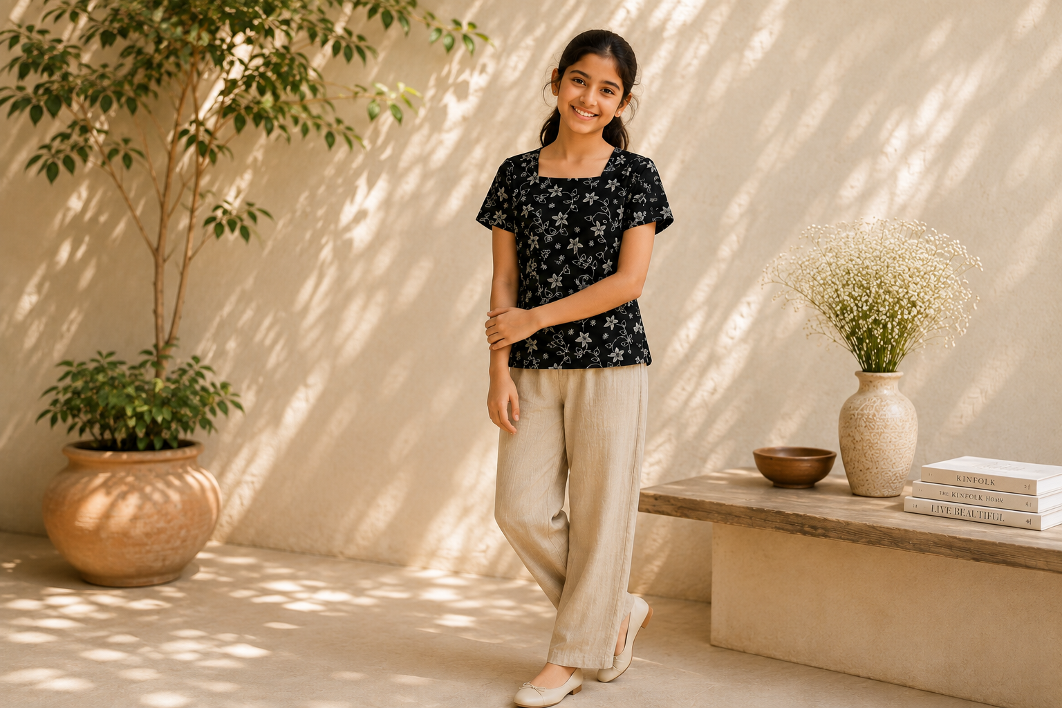 Midnight Bloom Muslin Co-ord Set