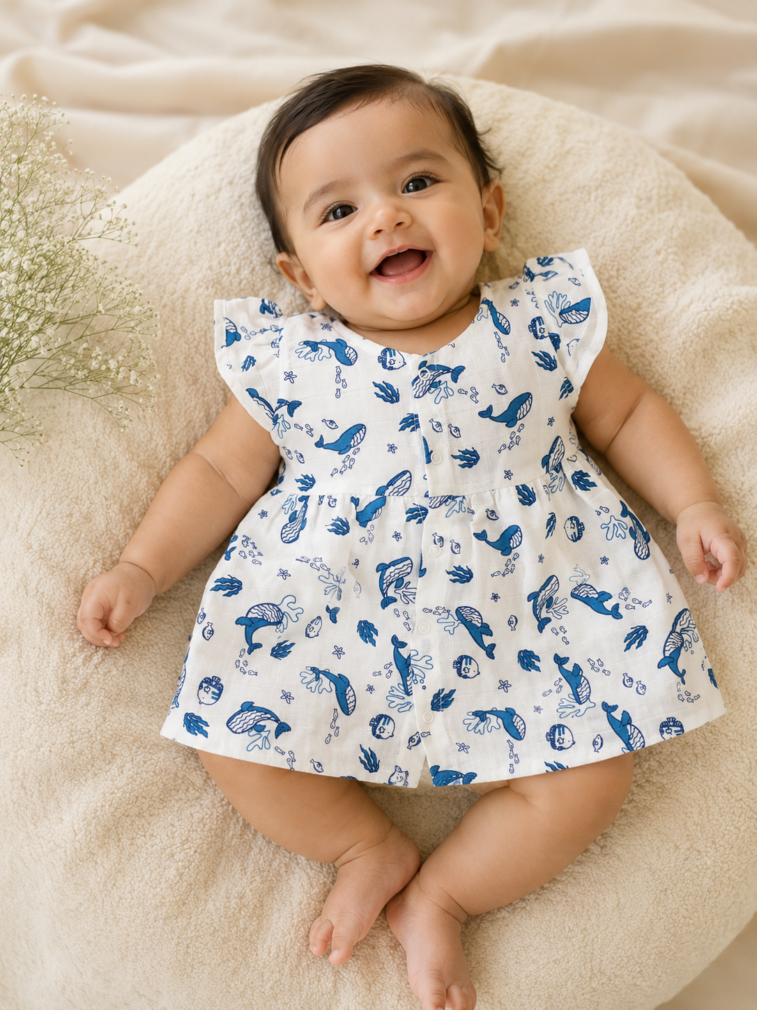 Ocean Friends Muslin Baby Frock