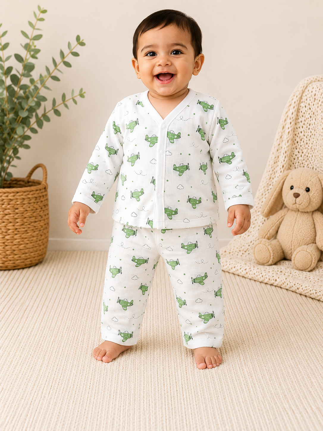 Little Aviator Baby Muslin Pant Set