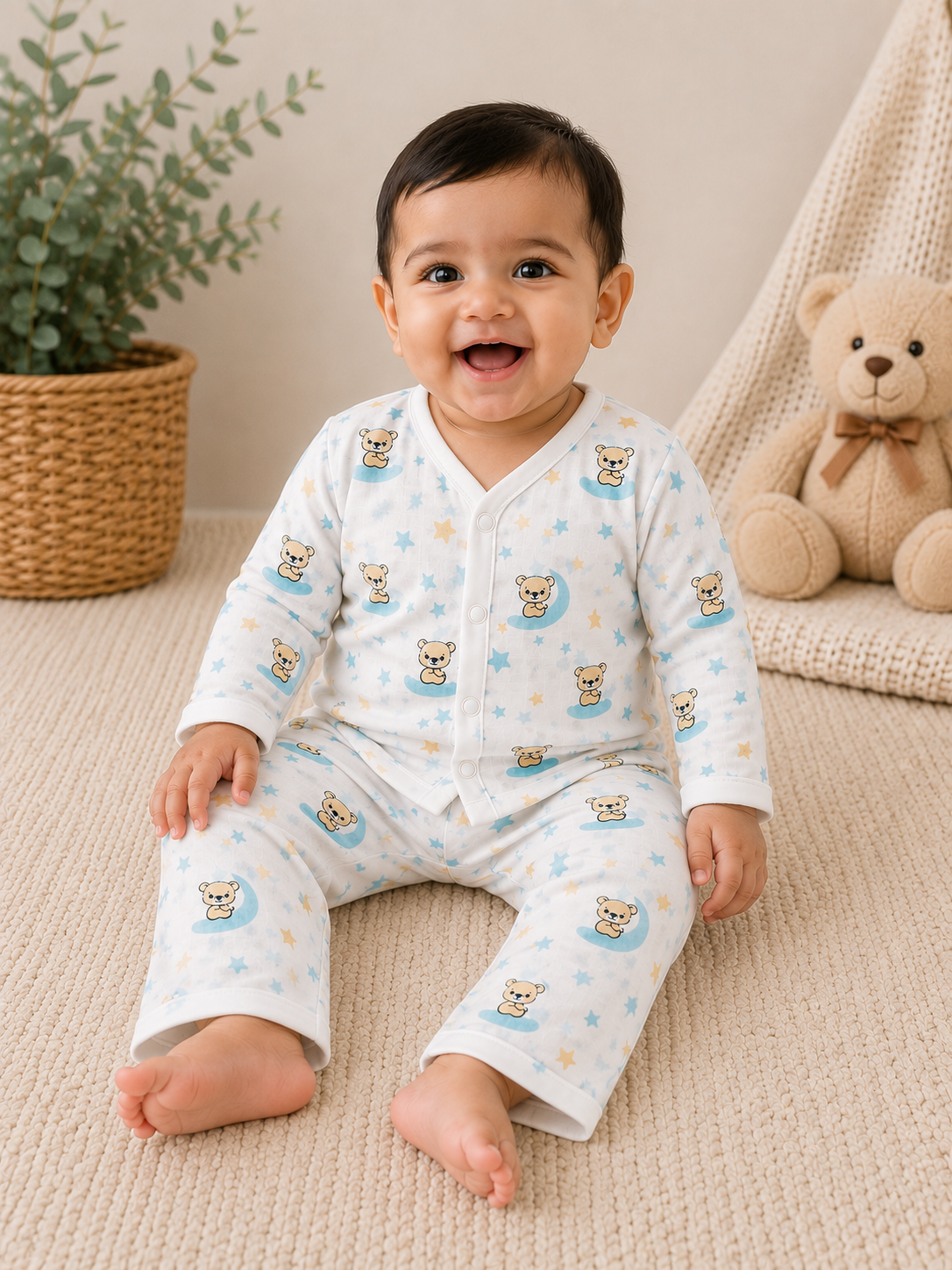 Twinkle Bear Baby Muslin Pant Set