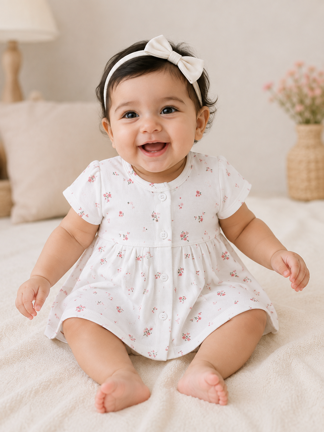 Floral Breeze Knitted Cotton Frock