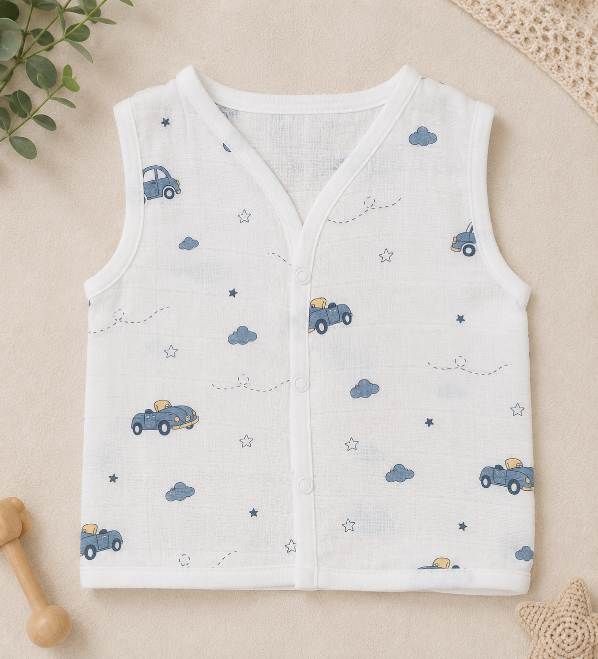 Little Blue Car Sleeveless Jabla
