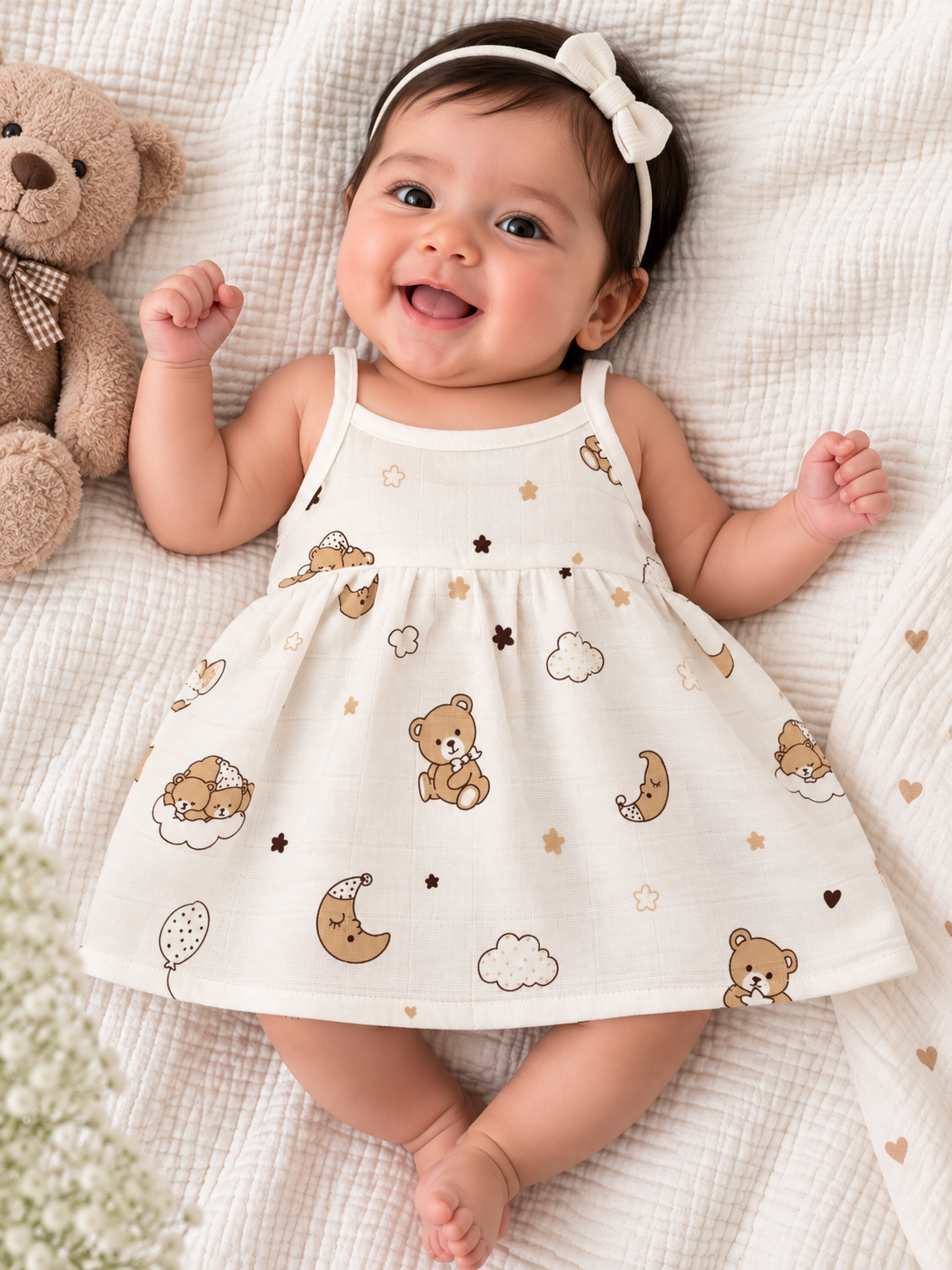 Teddy Moon Frock ( SHOULDER KNOT STRAPS )