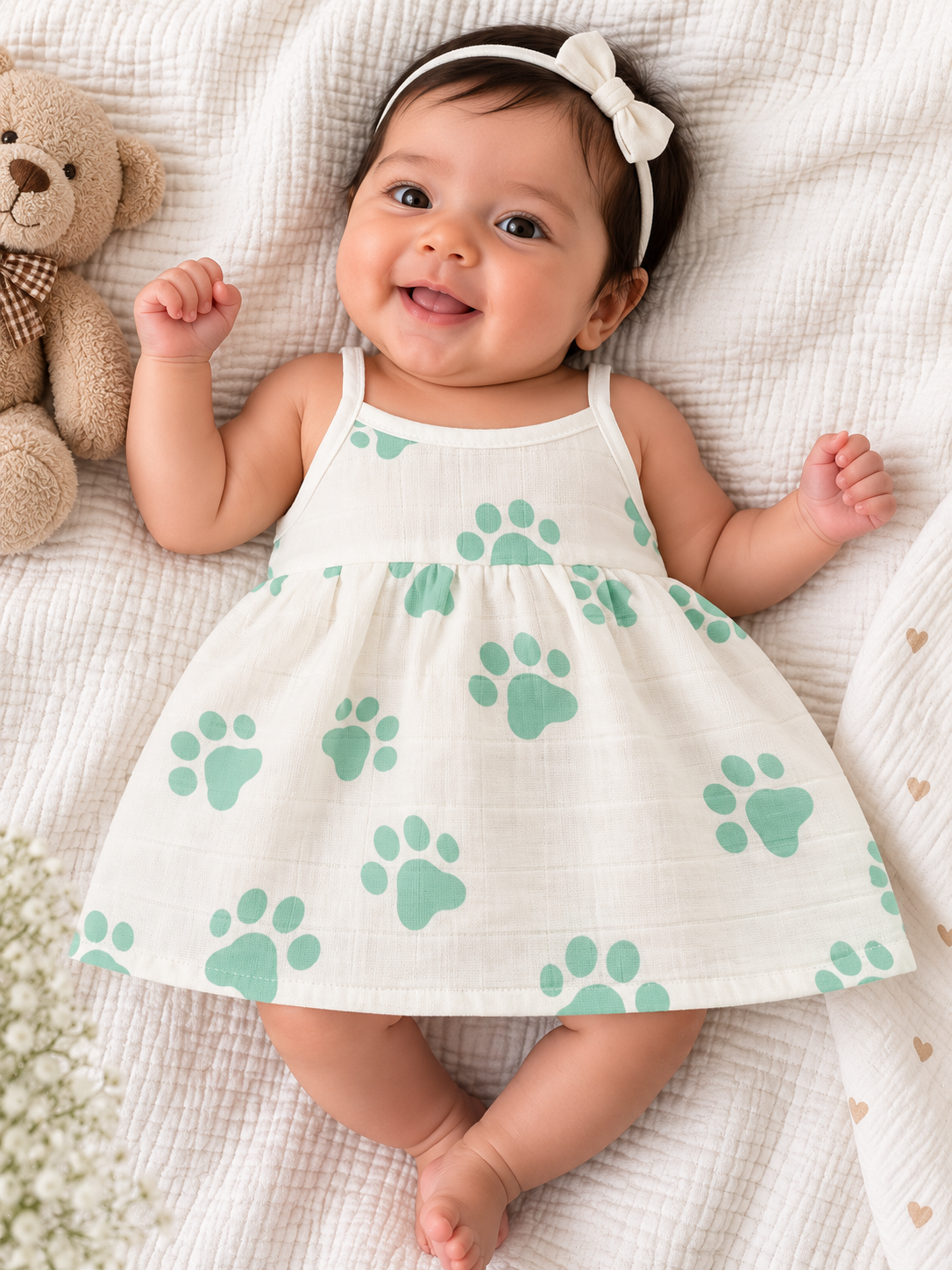 Minty Paws Frock( SHOULDER KNOT STRAPS )