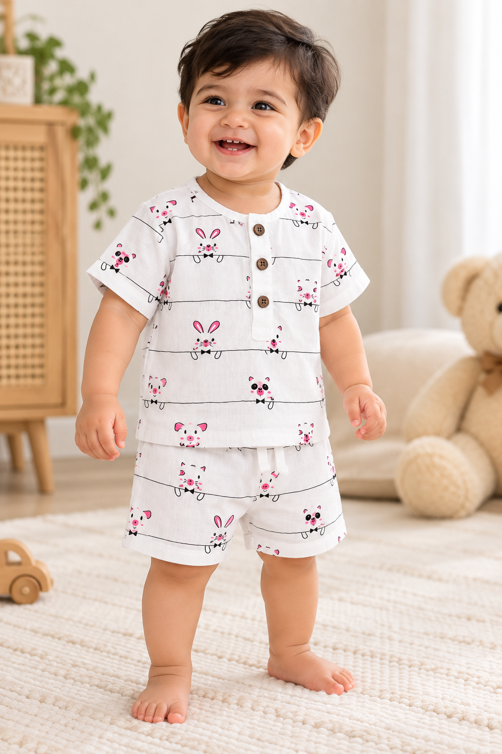 Little Pals Double-Layer Muslin Co-ord Set