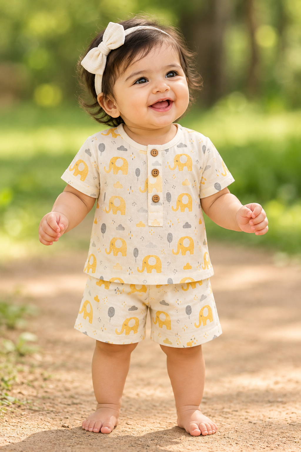 Little Elephant Dreams – Unisex Muslin Co-ord Set