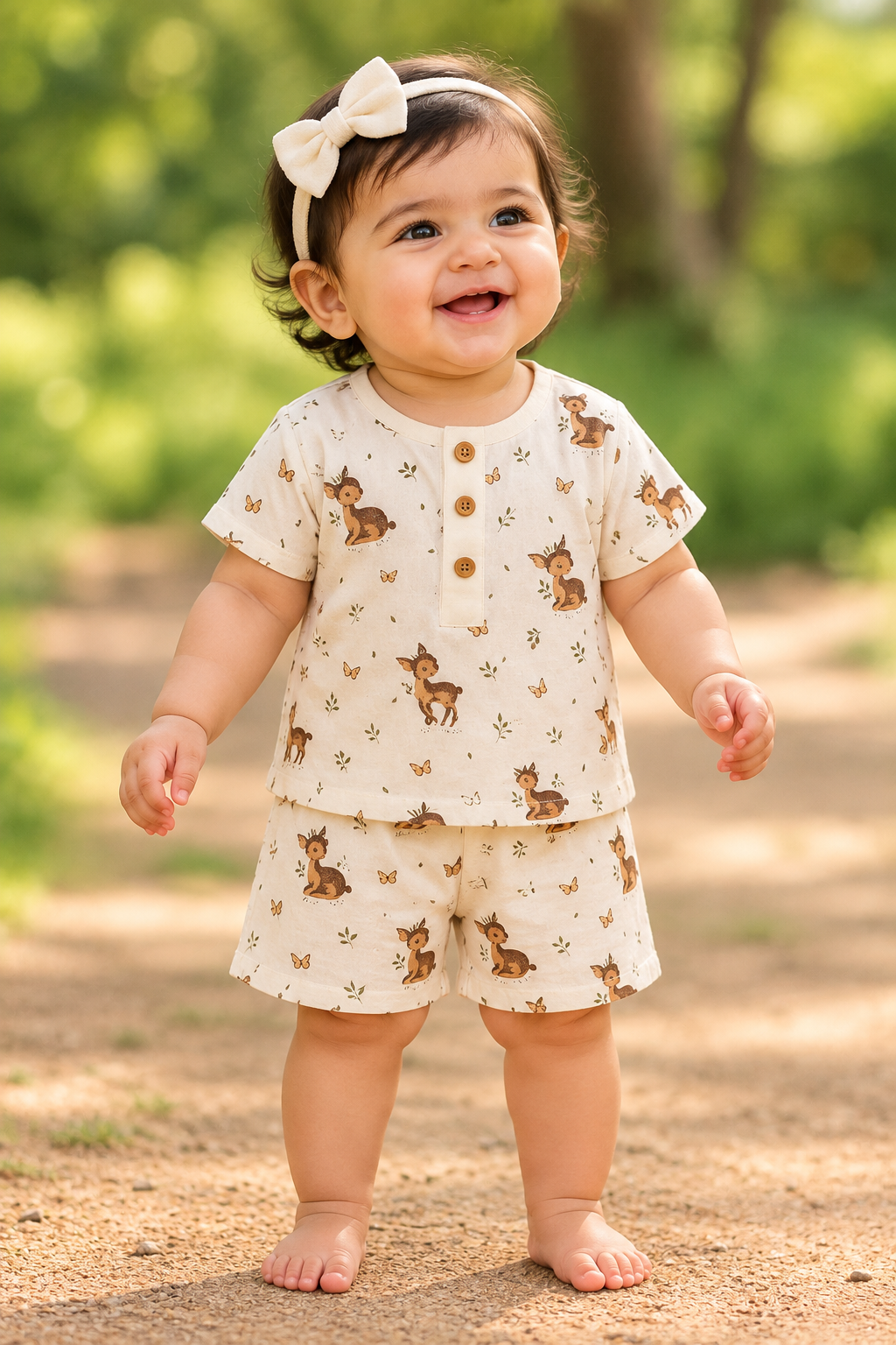 Woodland Fawn Muslin Co-ord Set – Unisex