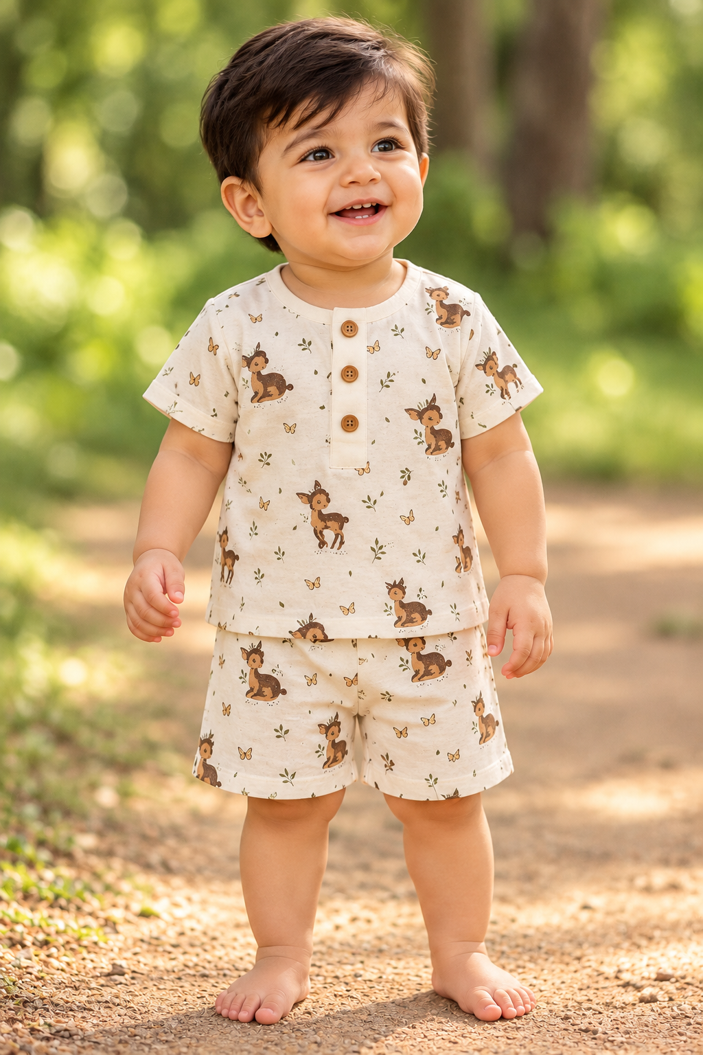 Woodland Fawn Muslin Co-ord Set – Unisex