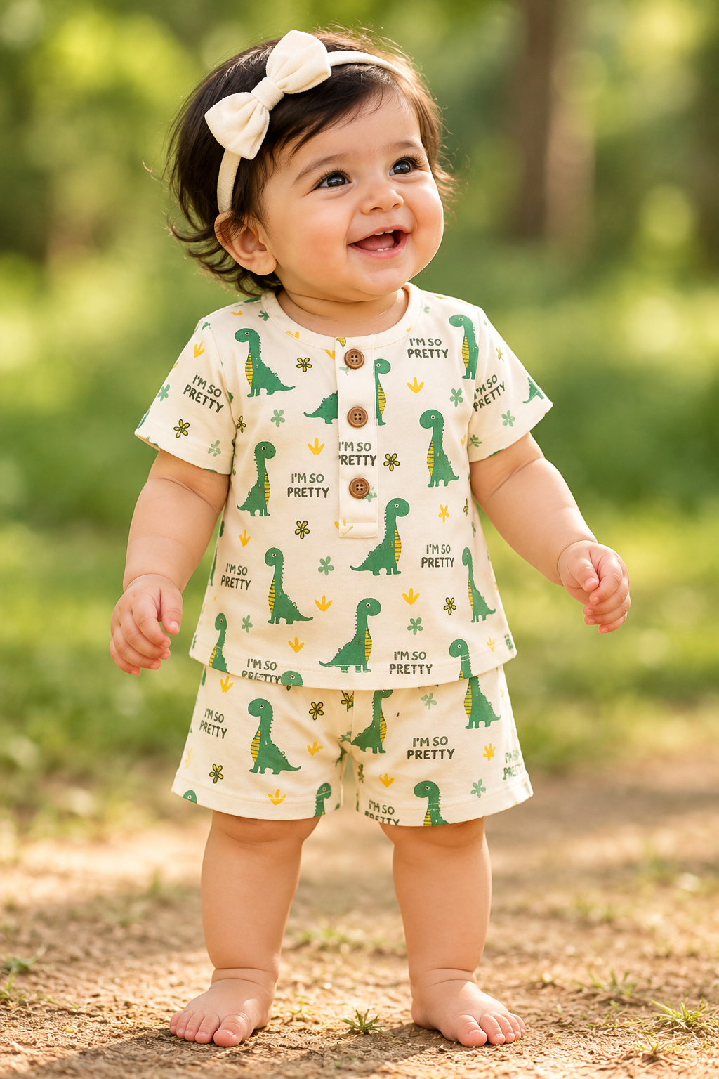 Little Dino Dreams – Unisex Muslin Co-ord Set