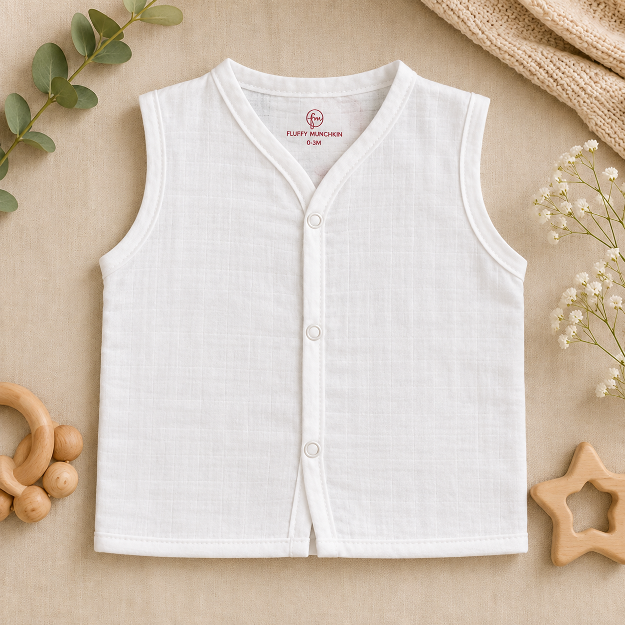 Pure White Muslin Newborn Jabla