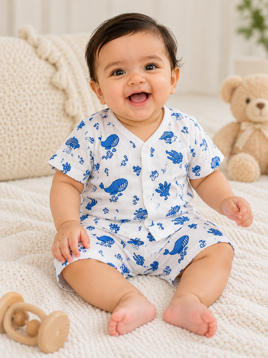 Ocean Explorer Muslin Baby Shorts Set