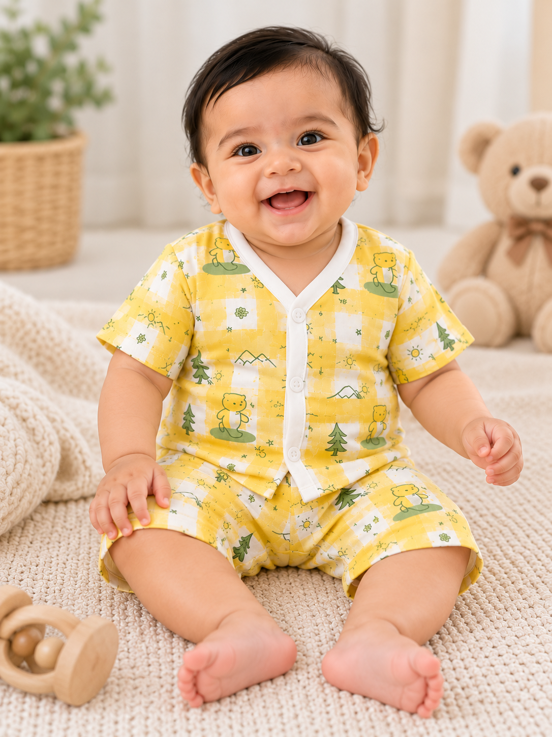 Sunny Woods Muslin Shorts Set