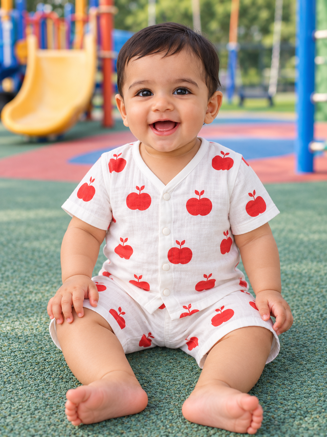 Apple Orchard Muslin Shorts Set