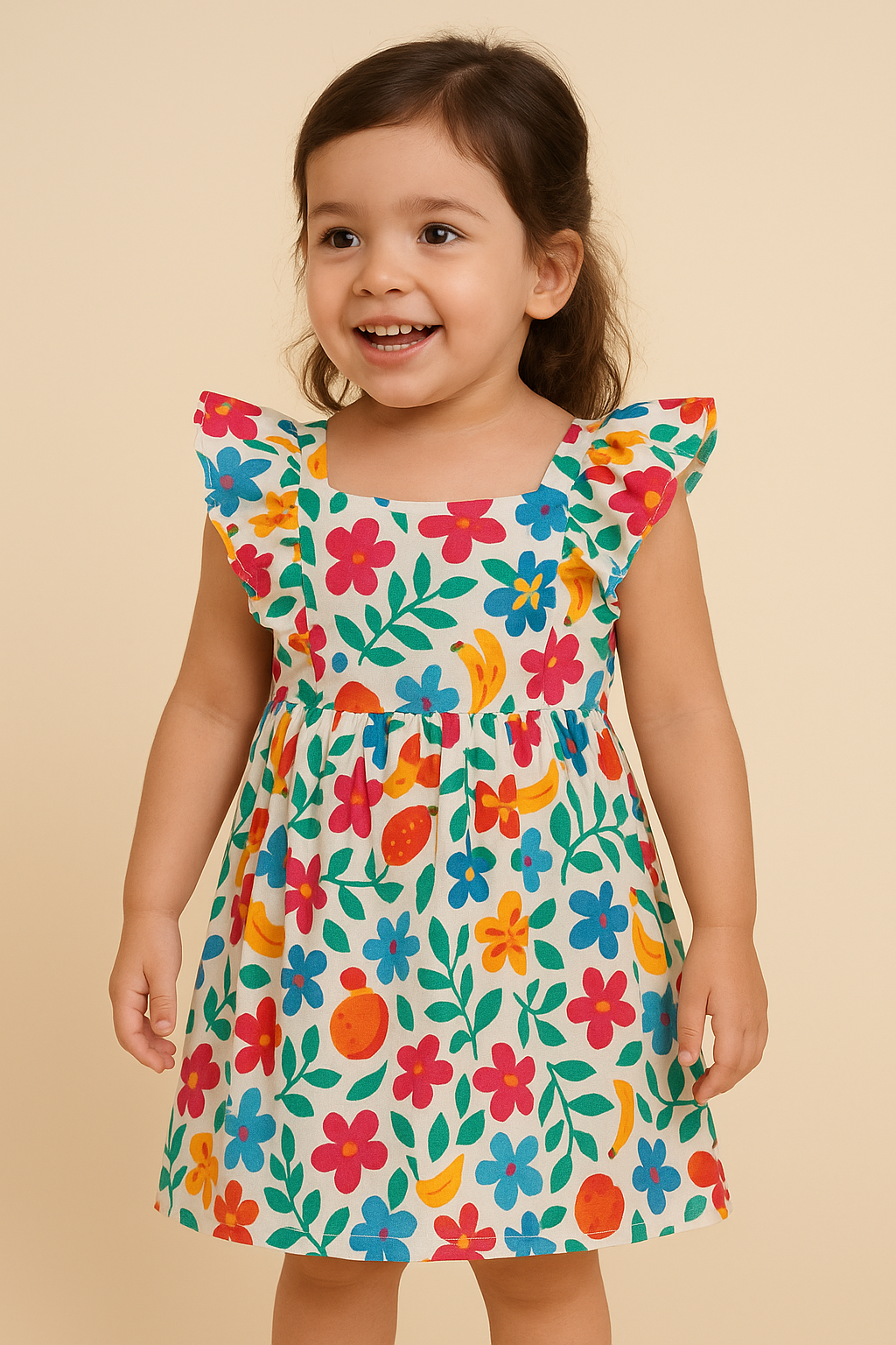 Muslin Frill Frock - Floral