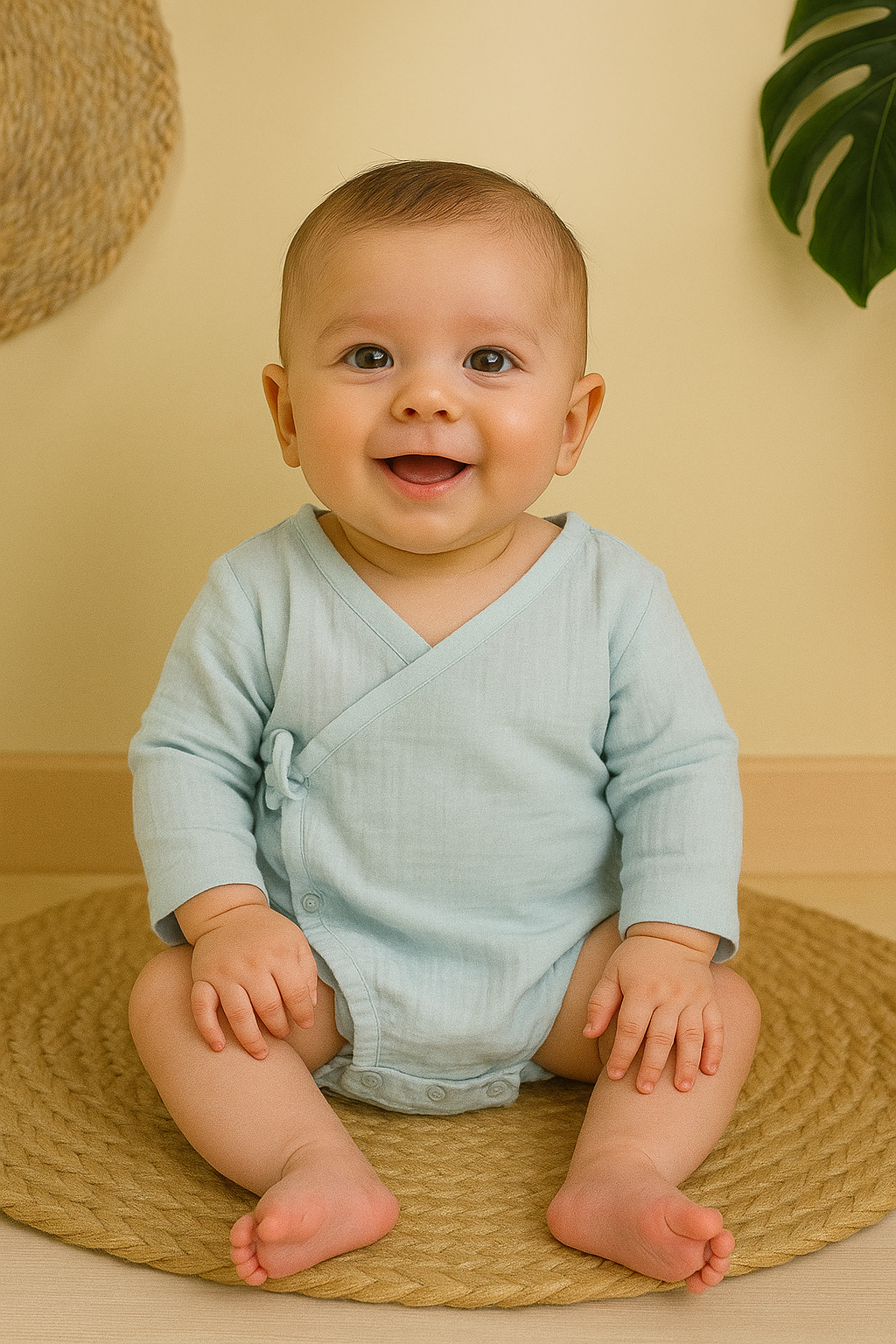 Full Sleeves Onesies - Skyblue Kimono