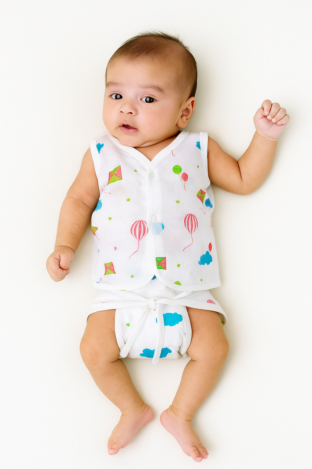 Sleeveless Jabla & Nappy Set Joyful colors (Preemie & 0-3M)