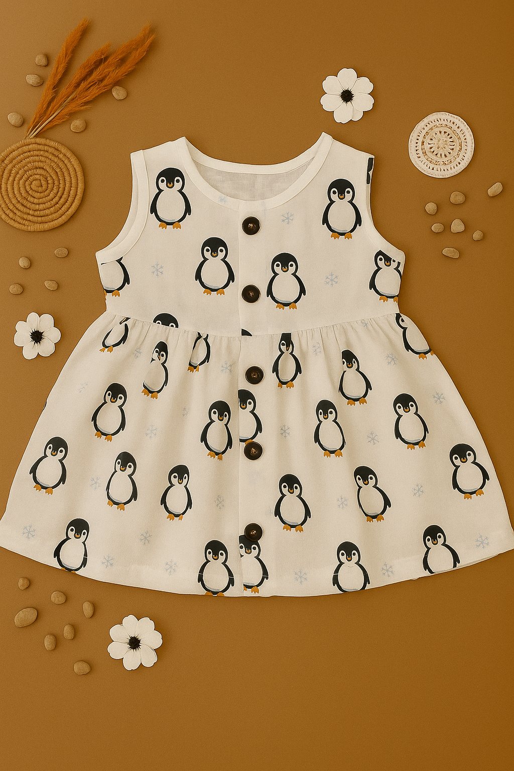 SLEEVELESS MUSLIN FROCK 3-6m