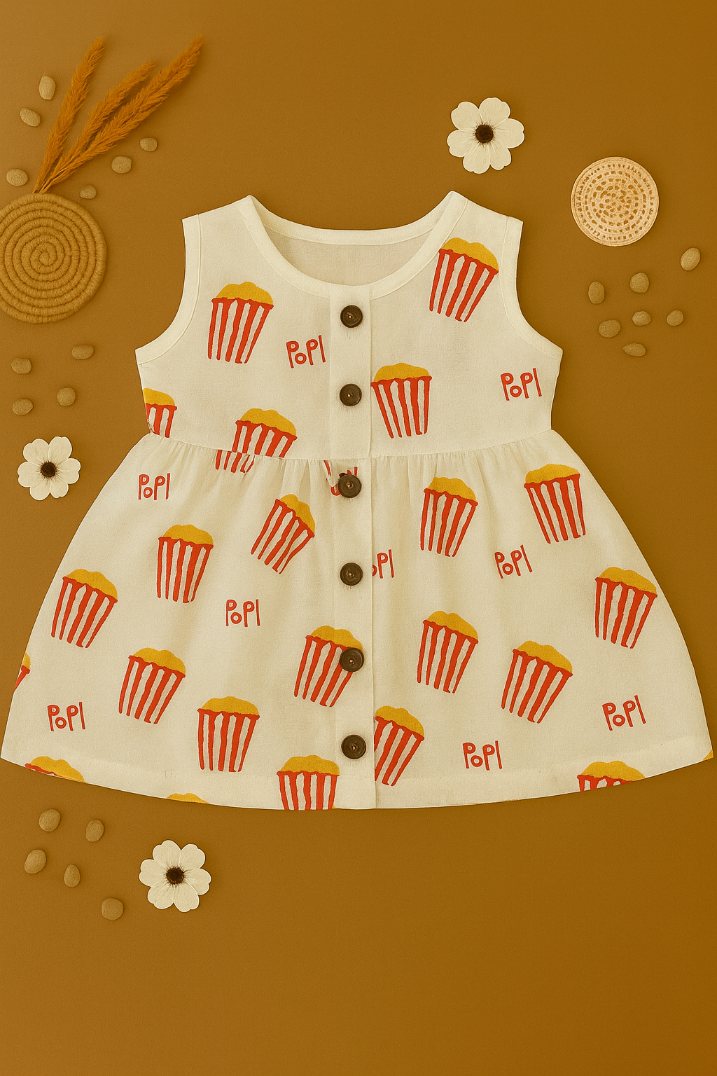 MUSLIN SLEEVELESS FROCK