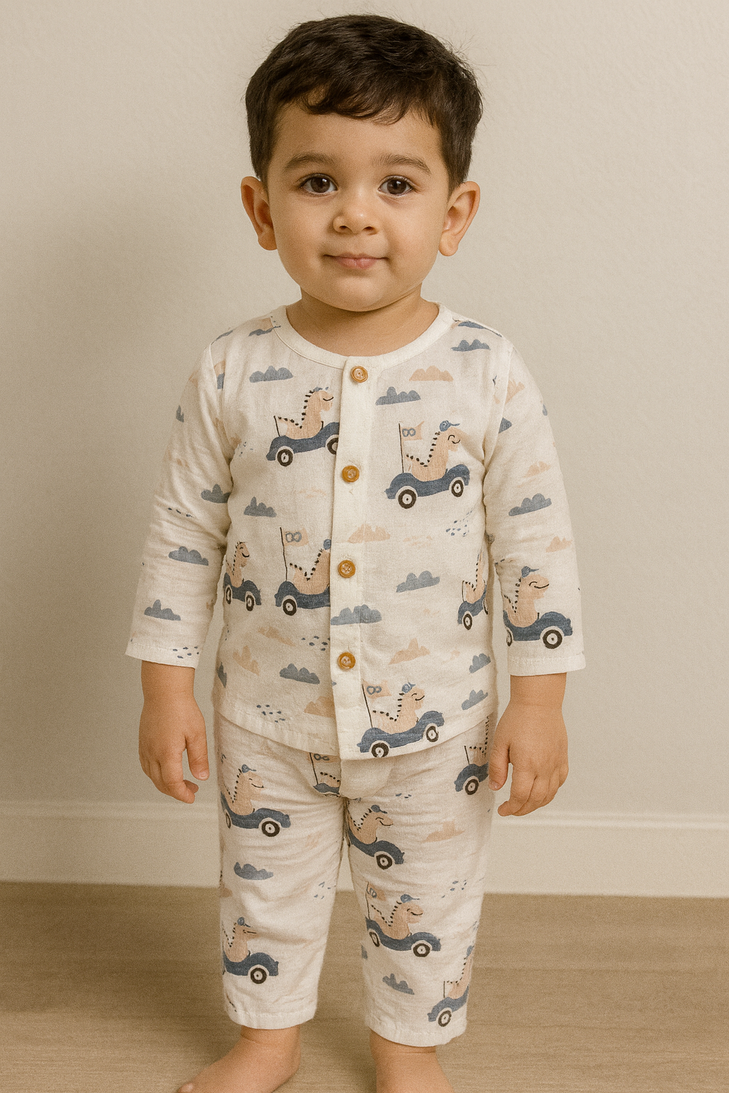 Double-Layered Organic Muslin Full Sleeves Pyjama Set – Ultra-Soft, Breathable & Unisex