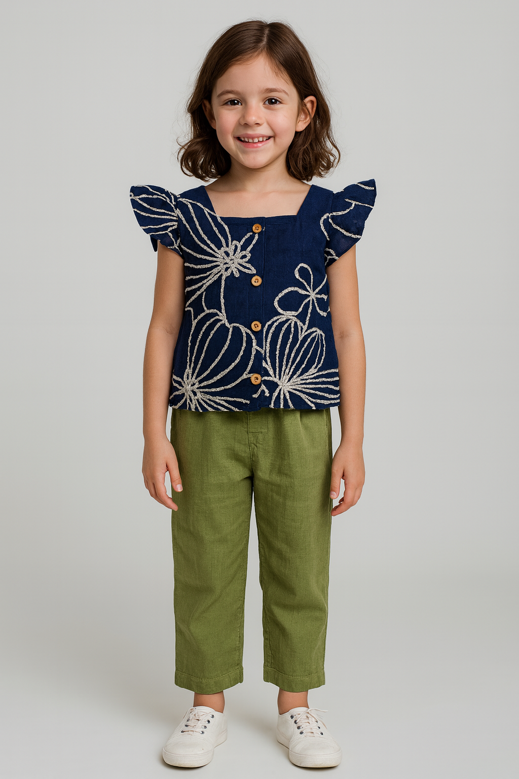 Premium Girls Double-Layered Muslin Co-ord Set