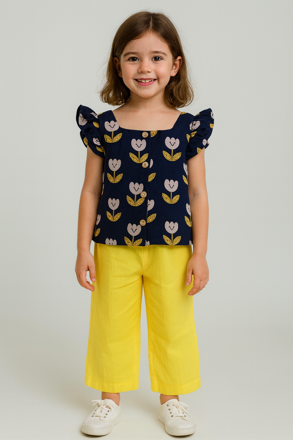 Premium Girls Double-Layered Muslin Co-ord Set