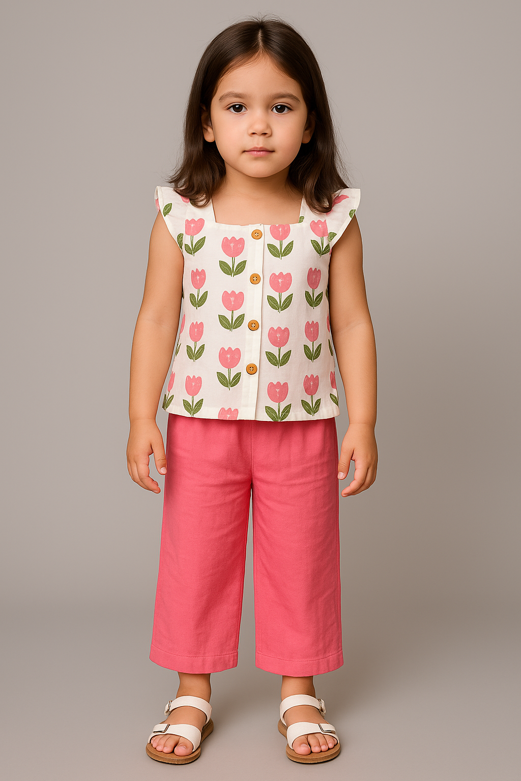 Premium Girls Double-Layered Muslin Co-ord Set