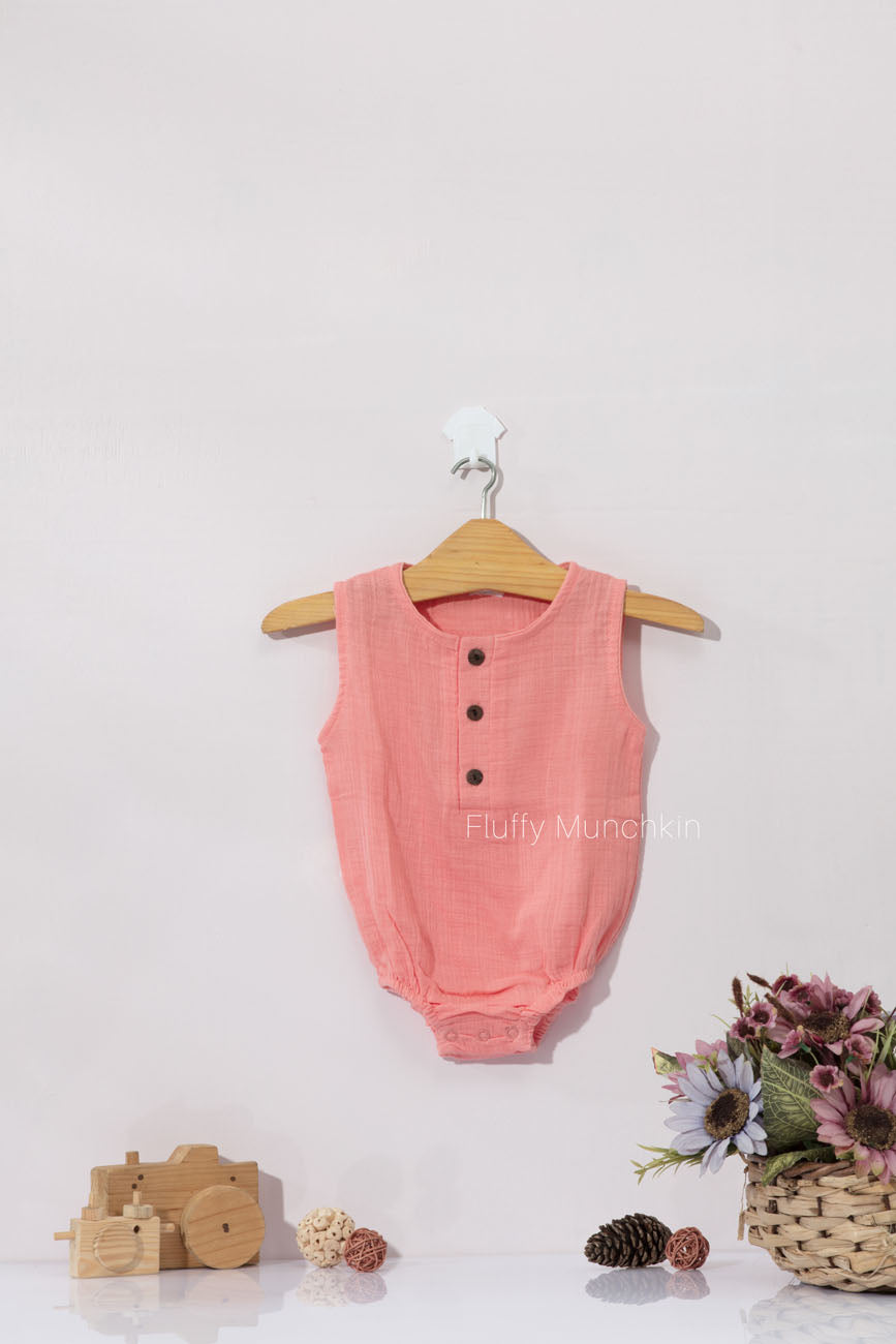 SLEEVELESS ONESIE - PEACH