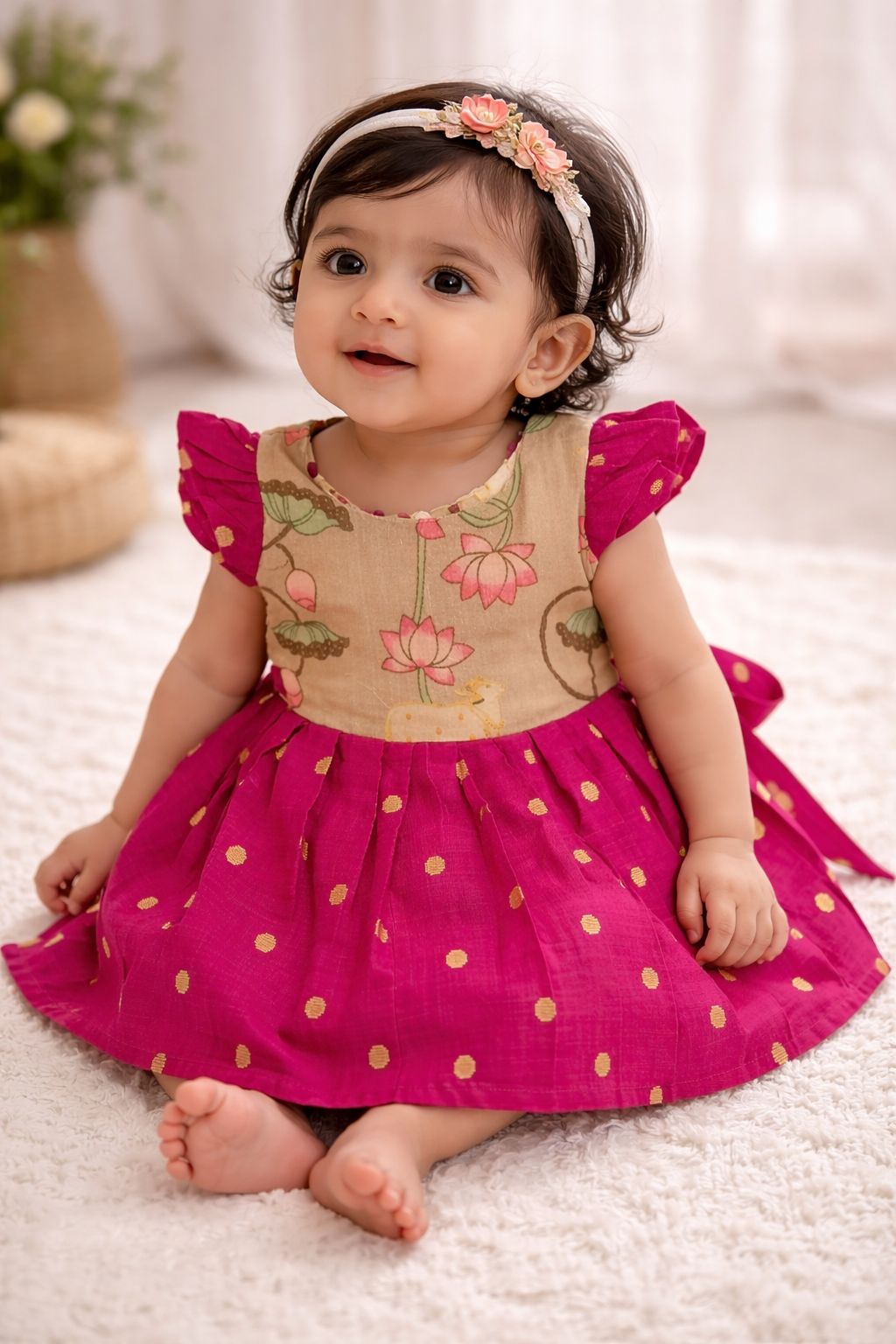 FM Heritage – Lotus Raw Silk Frock