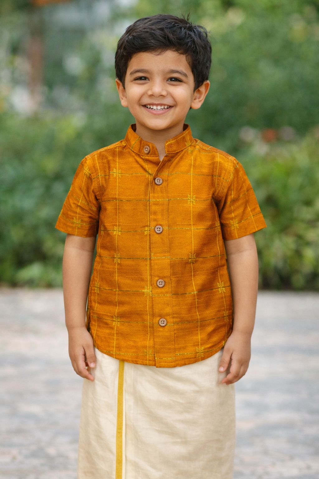 Mustard Boys Ethnic Shirt – Timeless Tradition, Everyday Comfort